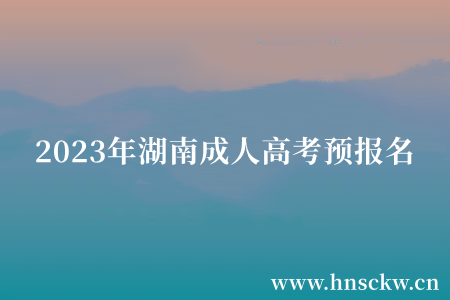 2023年湖南成人高考