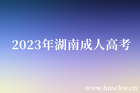 2023年湖南成人高考