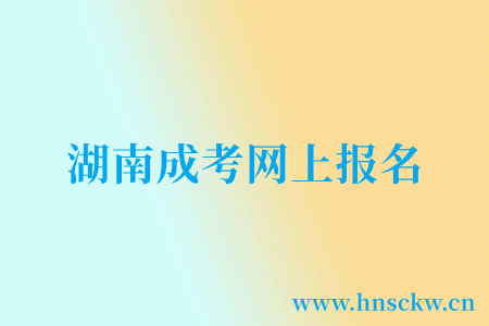 湖南成考网上报名