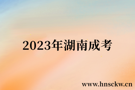 2023年湖南成考