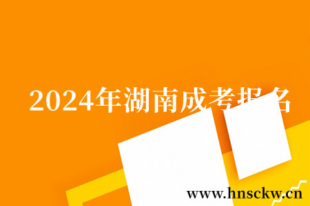 2024年湖南成考报名