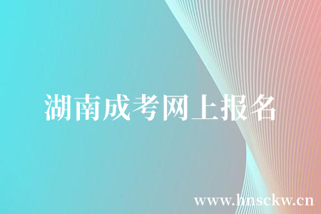 湖南成考网上报名