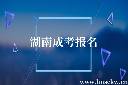 湖南成考报名