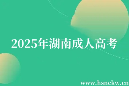 2025年湖南成人高考