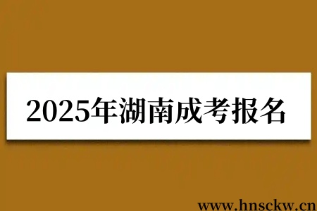 2025年湖南成考报名