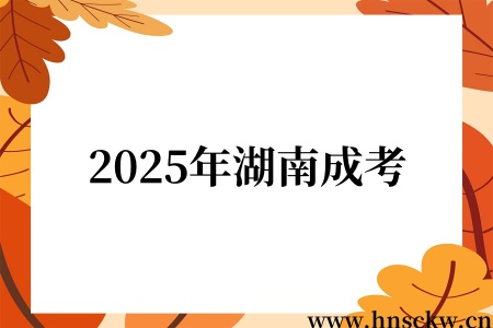2025年湖南成考