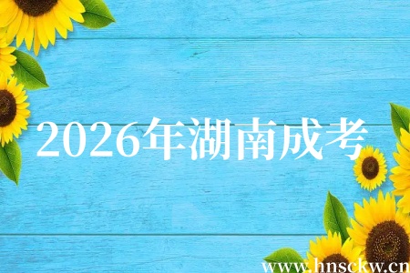 2026年湖南成考